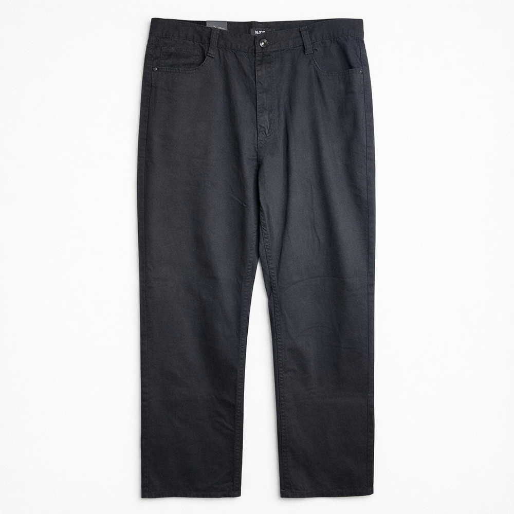 NWT M. Society Jet Black Straight Fit Pants 40x34 100% Cotton